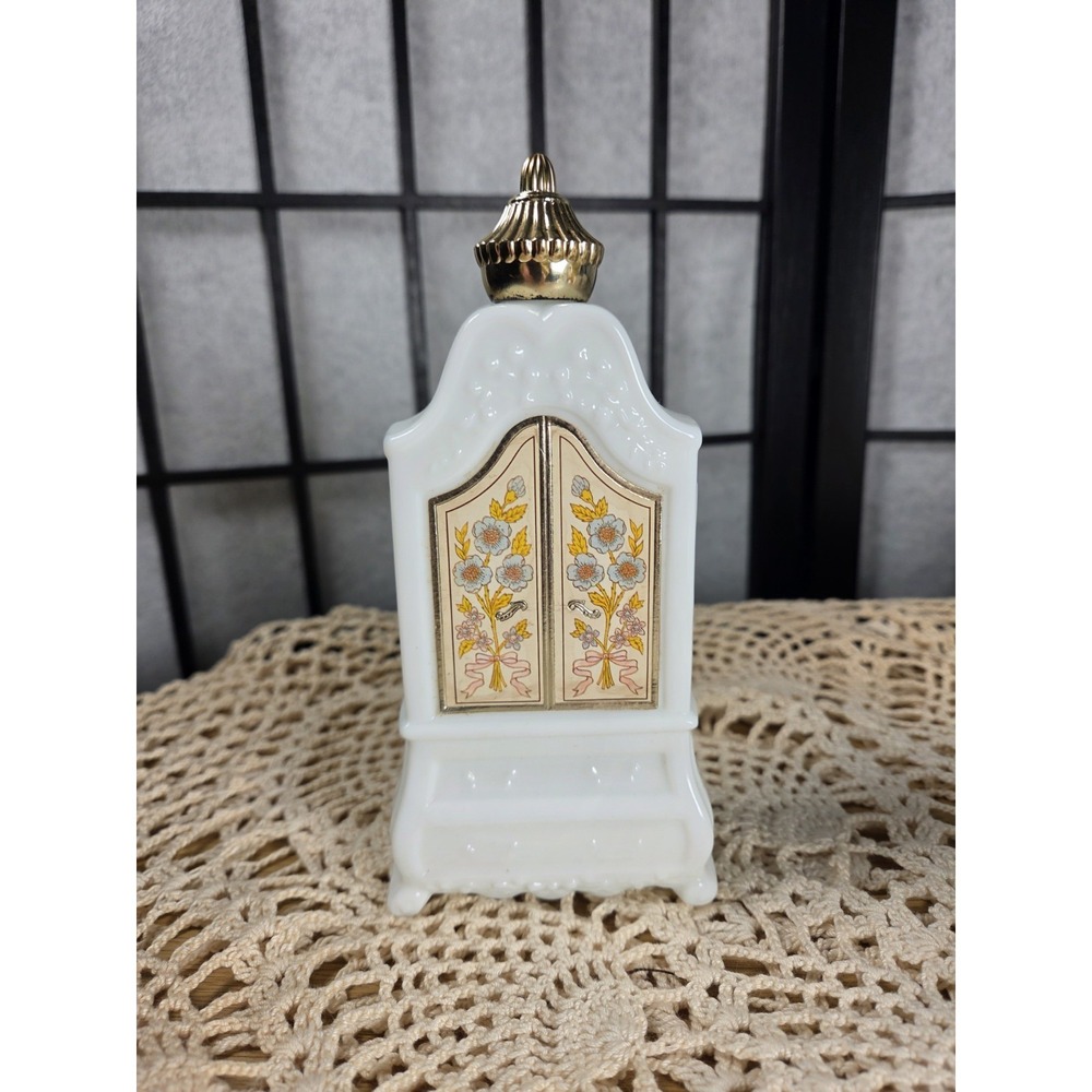 Vintage Avon Milk Glass Armoire‎ Bird of Paradise Bottle
